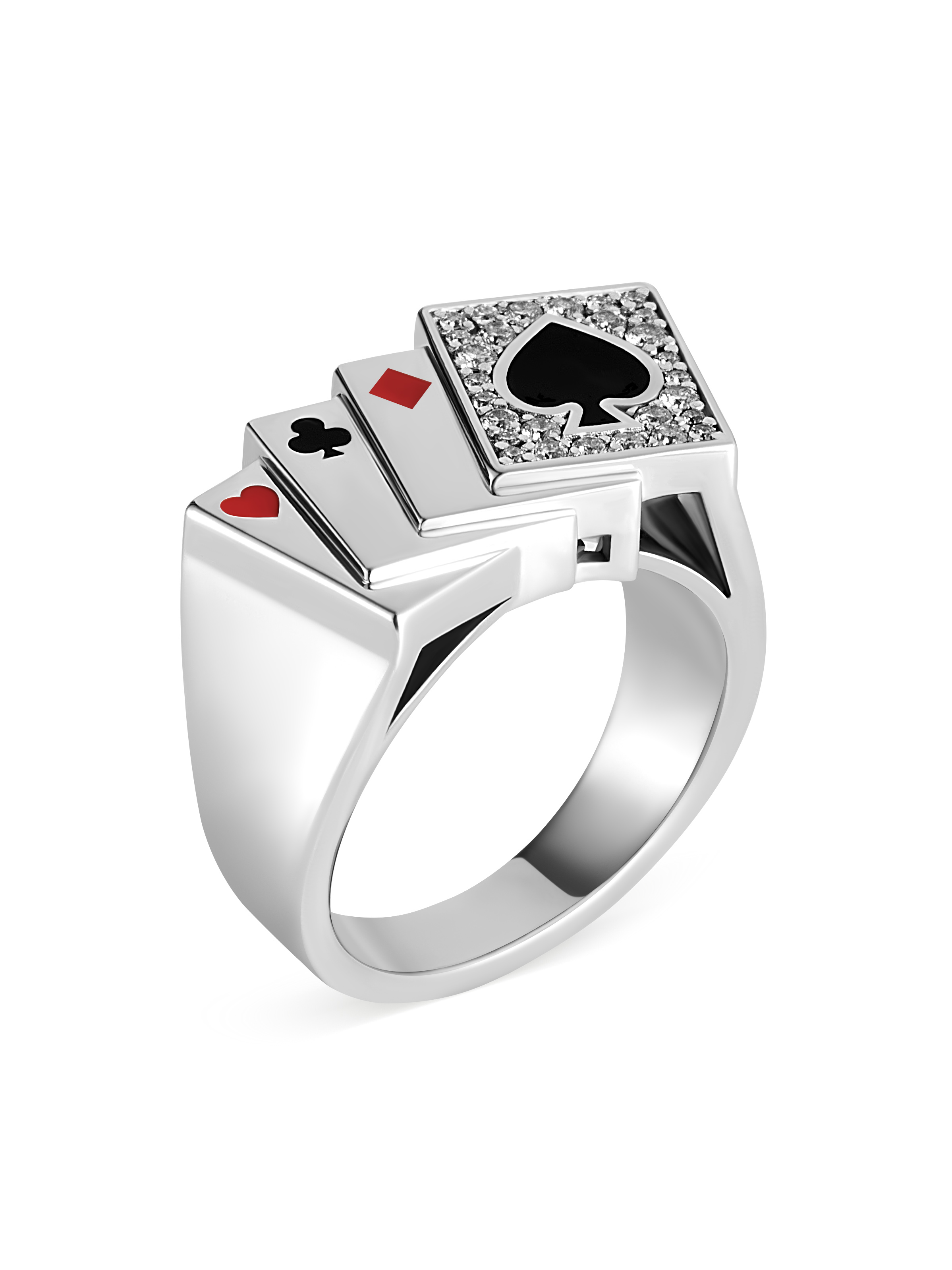 Кольцо Casino white gold